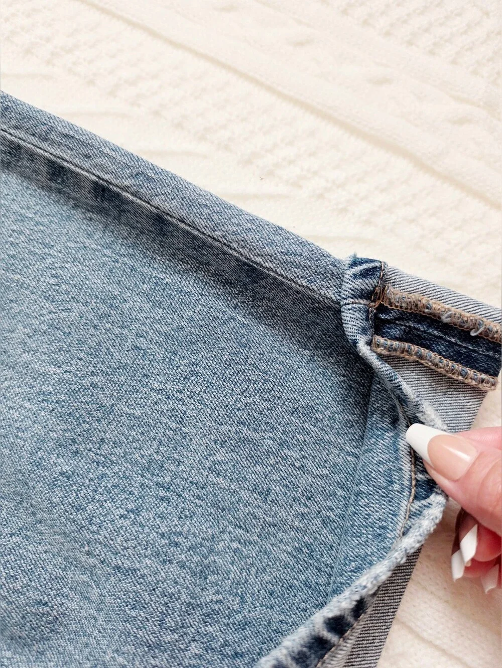 KanCan High Rise Medium Wash Wide Leg Jeans Cuffed Denim Stretch Trendy 1/24 NEW